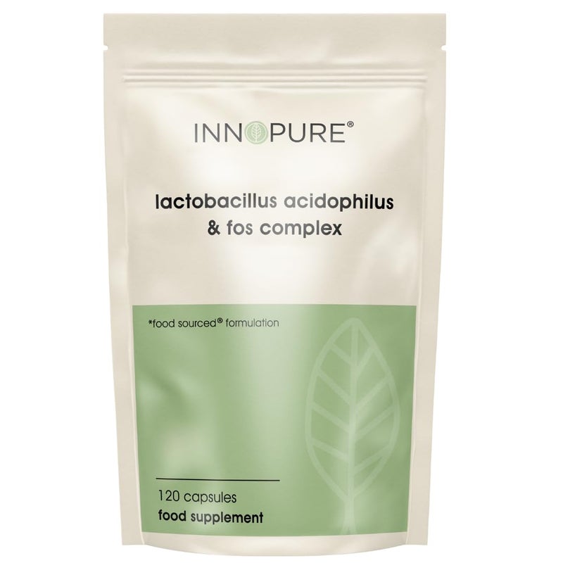 INNOPURE Acidophilus Probiotic & Prebiotic Supplements 120 Capsules (Pure-Fill) No Fillers or Binders - Lactobacillus Acidophilus Complex for Gut & Digestive Health, 5 Billion CFU - UK Made